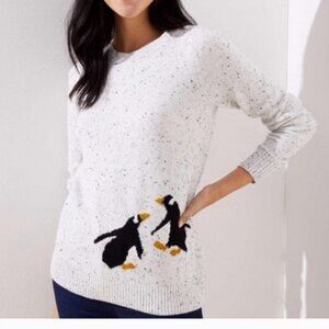 LOFT light gray flecked penguin sweater, XSP.